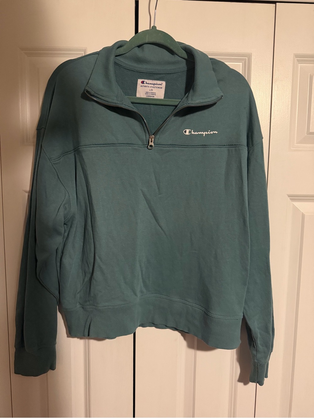 Champion Women’s Teal Quarter-Zip Sweatshirt